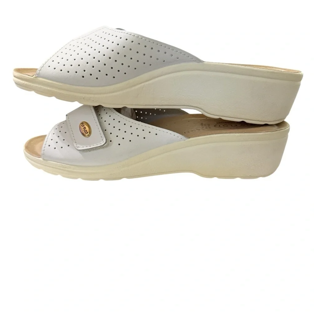 Fly Flot Women’s Sandals – White Leather – Size EU 42 (US 10.5–11)